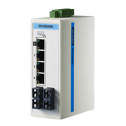 ProView 5-port 10/100M with 2x Single Mode SC Type Industrial Switch, Extreme Temp -40~75&#8451;
